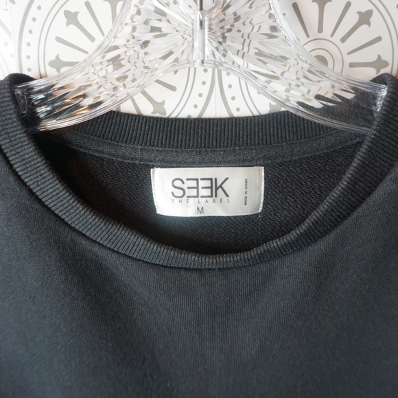 Seek The Label, Distressed Sweatshirt with Sheer Bell Sleeves - Picture 4 of 7